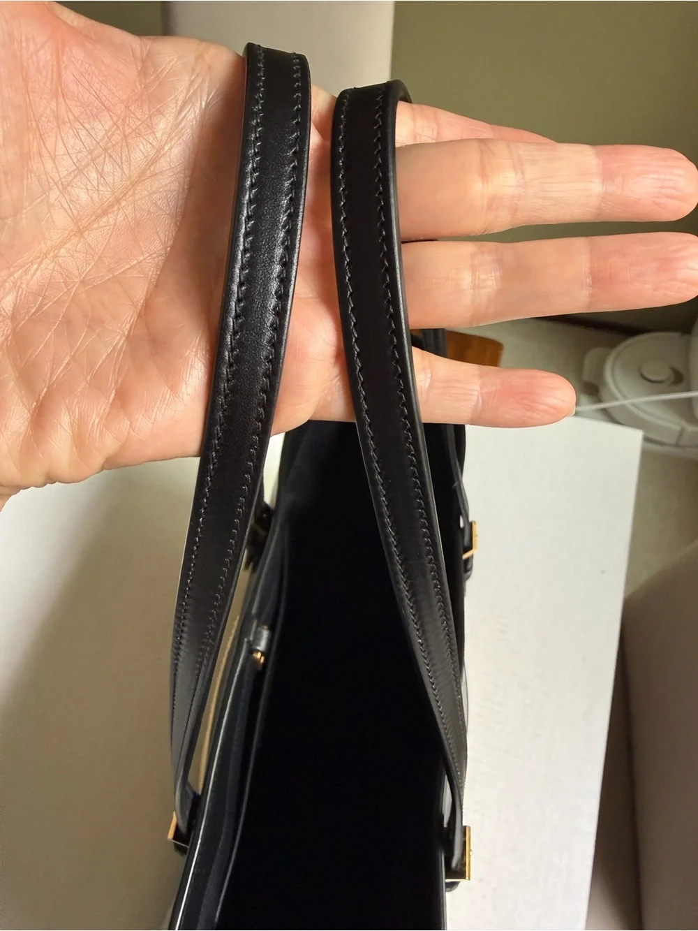 Authentic Saint Laurent Black & Natural Boucle Raffia Tote Bag with Dust Bag